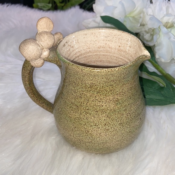 Hand Made Pottery Pitcher with Cute Little Mouse on Handle - Picture 11 of 17